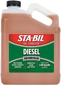 STA-BIL (22255) Diesel Fuel Stabilizer And Performance Improver - Keeps Diesel Fuel Fresh For Up To 12 Months - Lubricates And Cleans The Fuel System - Treats 1,280 Gallons, 1 Gallon, 128 Fl. oz. , Orange