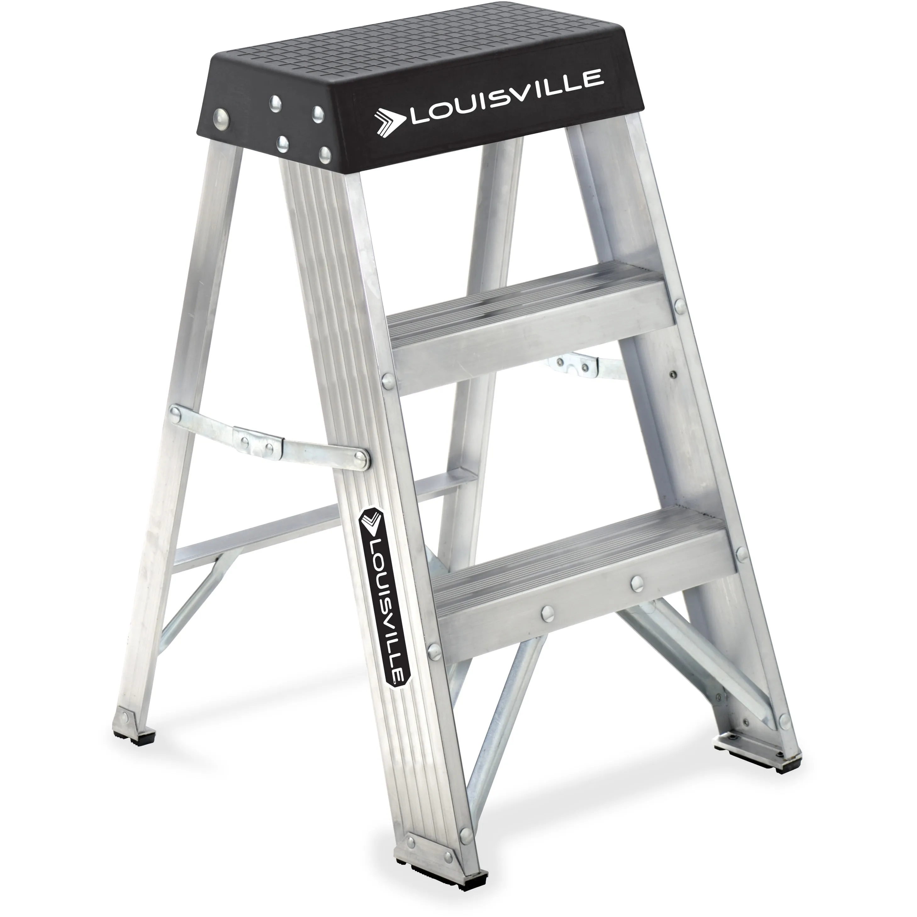 Louisville, 2-foot Aluminum Step Ladder, 300 pound duty rating, AS3002