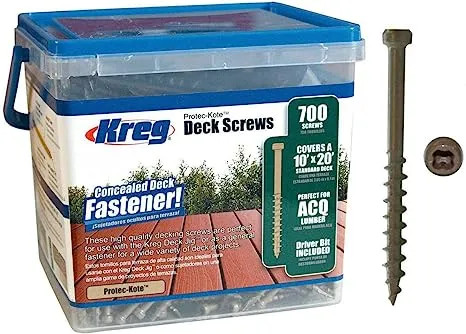 Kreg SDK-C2W-700 Protec Kote Deck Screws 2-Inch, 8 Coarse Thread, Compact Head (700 Count)