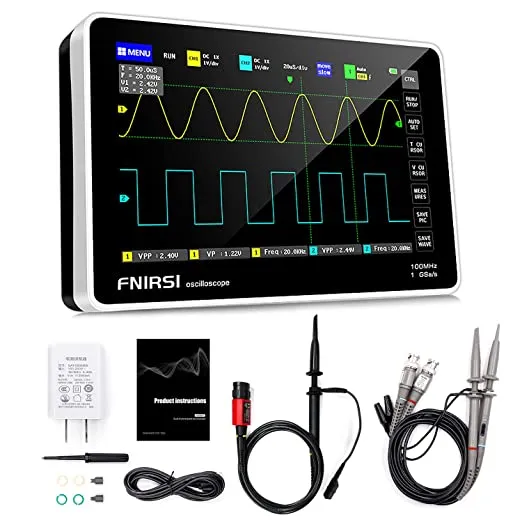 1013D 7inch Digital 2 Channels Tablet Oscilloscope 100M Bandwidth 1GS/s Sampling Rate 800x480 Resolution Capacitor Screen Touch+Gesture Operation