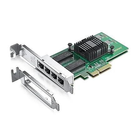 10Gtek 1.25G Gigabit Ethernet Converged Network Adapter (NIC) with Intel 350 Chip , Quad Copper RJ45 Ports, PCI Express 2.1 X4, Compare