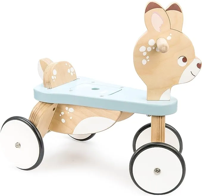 Petilou Wooden Ride On Deer Push Along Toy for Toddlers | Suitable for Boy Or Girl 1 Year Old +, Small