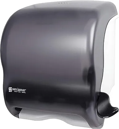 San Jamar Classic Element Paper Towel Dispenser, Push Lever, Fits Universal Core Sizes with Ergonomic Handle for Bathroom, Universal, Black Pearl