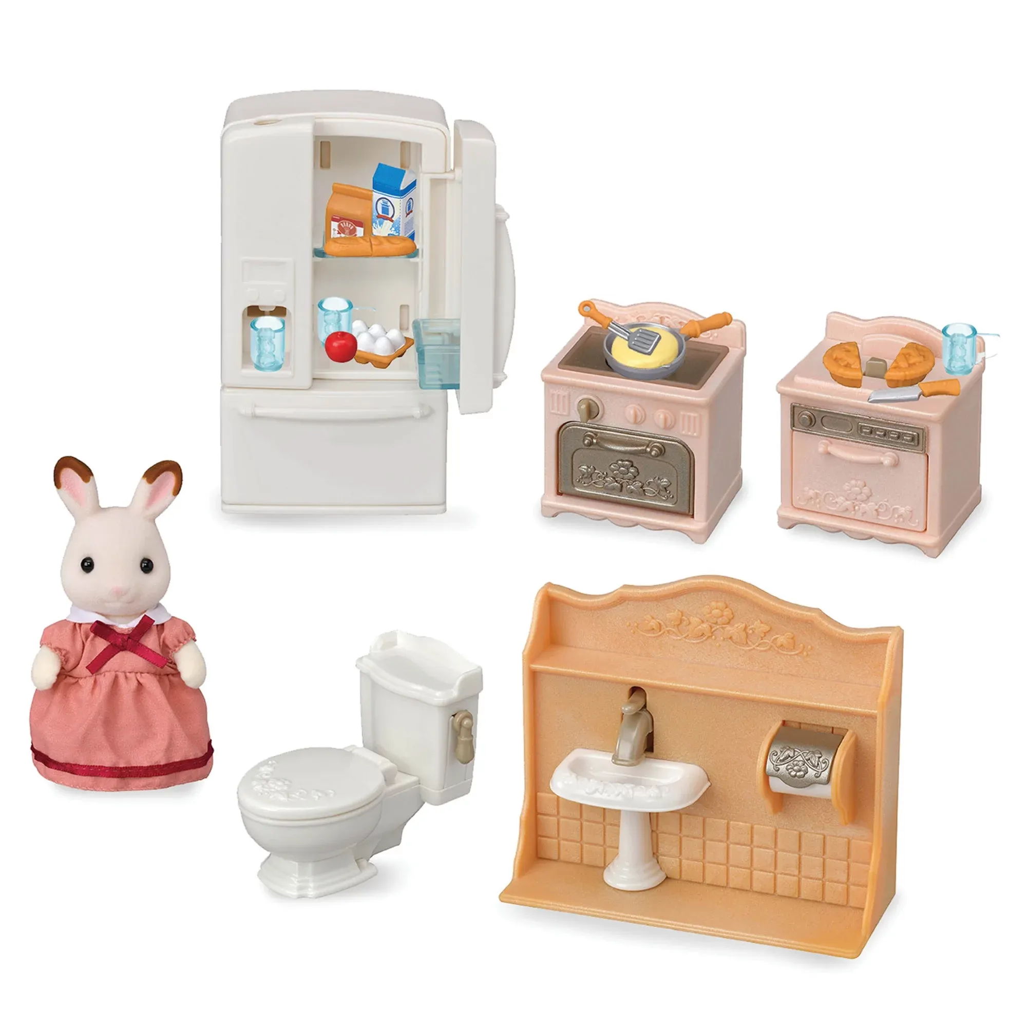 Calico Critters Playful Starter Furniture Set, Toy Dollhouse Furniture and Accessories Set with Figure Included