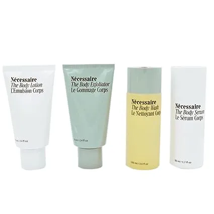 Nécessaire The Body Essentials Gift Set The Body Wash + The Body Lotion + The Body Serum. Replenish, Hydrate, Firm with Vitamins, Omegas, Glycerin, Niacinamide, Hyaluronic Acid, Peptides.