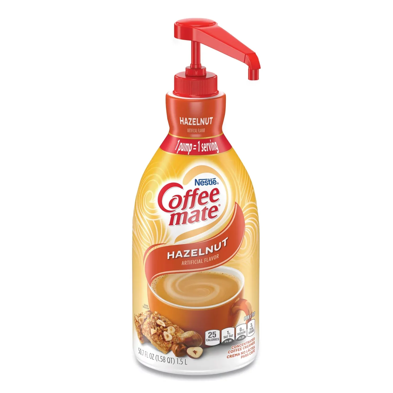 Coffee Mate Coffee Creamer, Concentrated, Hazelnut - 1.58 qt