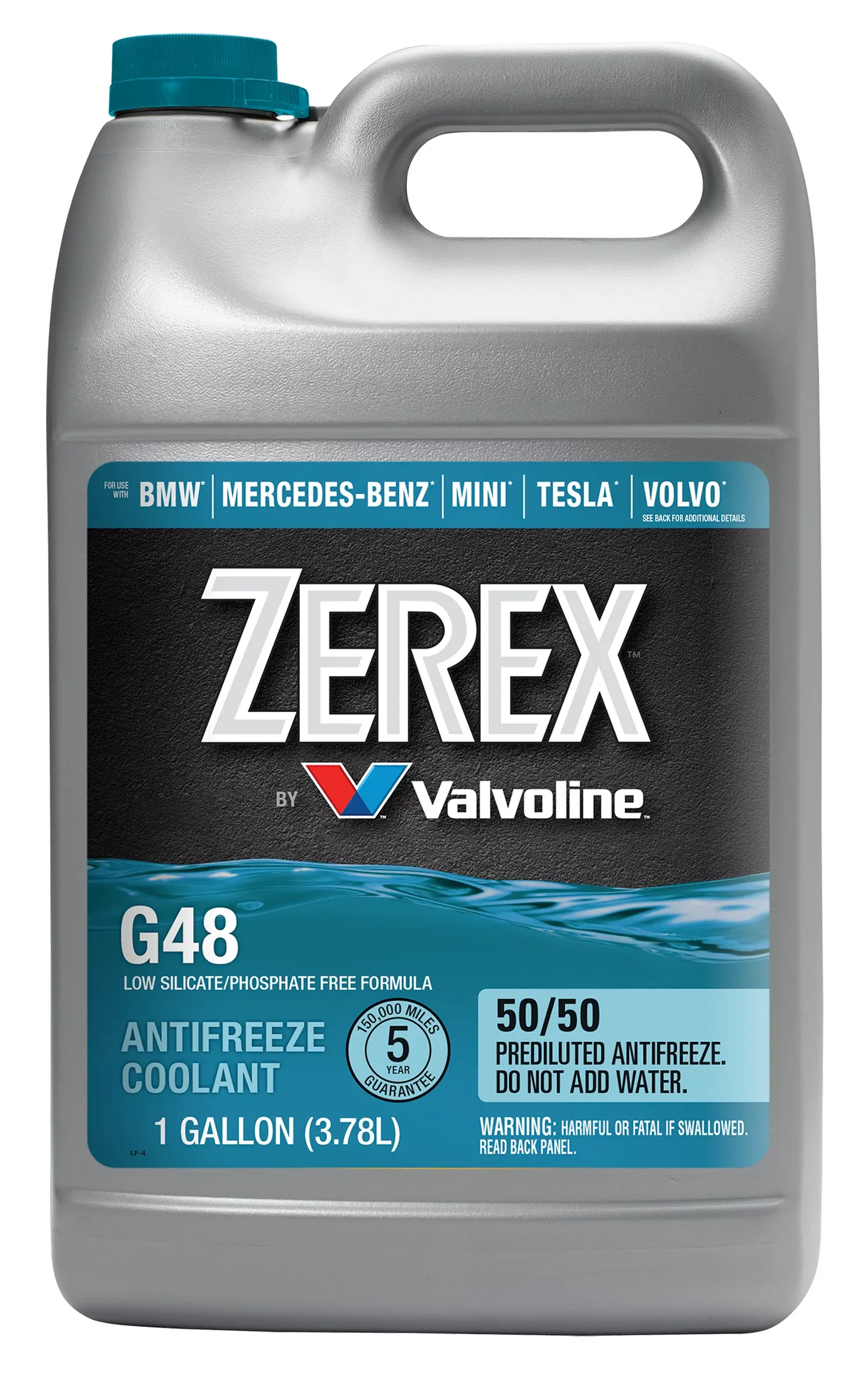 Zerex G48 Low Silicate/Phosphate Free Antifreeze/Coolant 50/50 Prediluted Ready-to-Use 1 GA