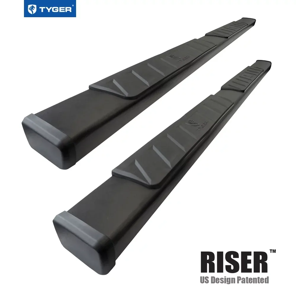 Tyger Auto 4" Riser Running Boards Compatible with 2002-2008 Dodge Ram 1500; 2003-2009 2500 / 3500 | Quad Cab | TG-RS2D40058 | Side Step Rails Nerf Bars, Black