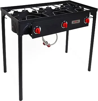 Outdoor Triple High Pressure Burner with Stand Stove Propane Gas Cooker with Adj