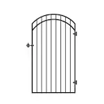 Nuvo Iron GGI0440 33" w x 68" h Garnet Ex. Rail Arched (Designed for Openings of 36" w) Gate, 33" x 68", Black