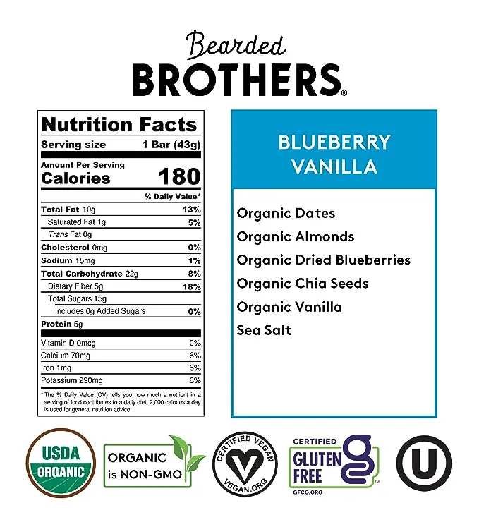 Bearded Brothers Vegan Organic Energy Bar