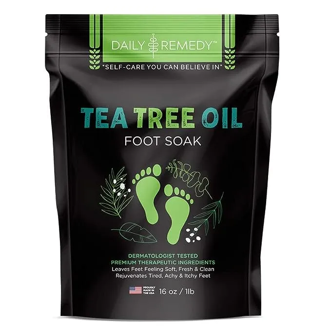 Tea Tree Oil Foot Soak with Epsom Salt - Made in USA - for Toenail Athletes Foot