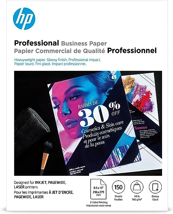 HP Glossy Photo Paper, 8.5" x 11", 150 Sheets/Pack (Q1987A)