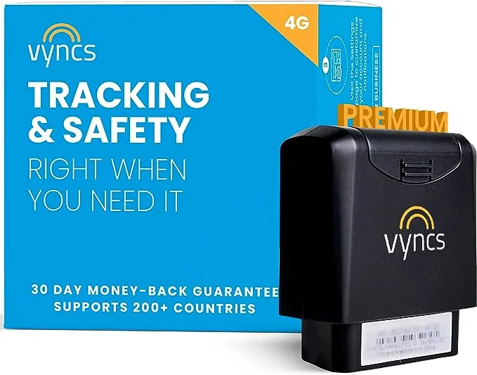 VyncsPro 4G No Monthly Fee 60 Seconds GPS, Live Map, Trip Replay, OBD GPS Tracker for Cars, Real Time GPS, 1 Year Data SIM, Teen Driving Alert Car Health Recall Fuel Report Activation Fee Reqd