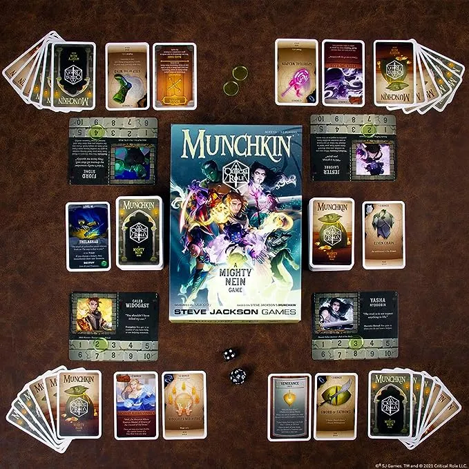 USAOPOLY Munchkin: Critical Role Card Game | Munchkin Game Featuring Critical Role Mighty Nein Campaign | Officially Licensed Critical Role Card Game | Familiar Members, Characters & Guests