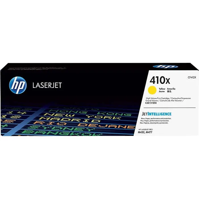 HP 410X Yellow High-yield Toner Cartridge | Works with HP Color LaserJet Pro M452 Series, HP Color LaserJet Pro MFP M377, M477 Series | CF412X