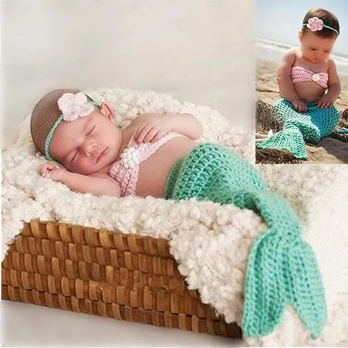 M&G House Newborn Photography Prop Mermaid Outfit