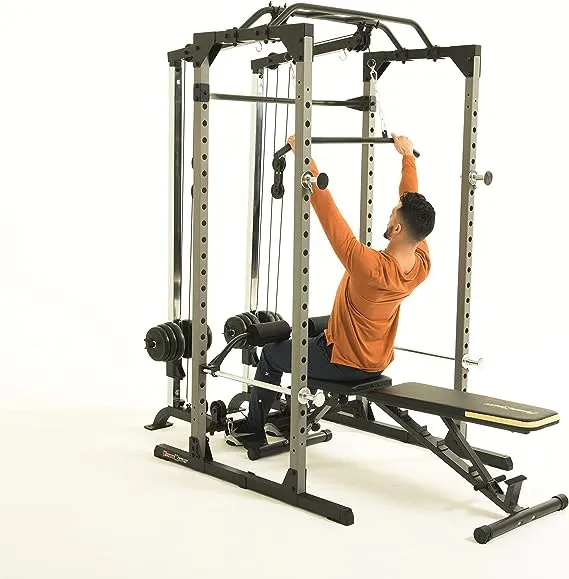 Fitness Reality Squat Rack Power Cage with | Optional LAT Pulldown & Leg Holdown Attachment | Squat and Bench Rack Combos| Super Max 810 XLT |