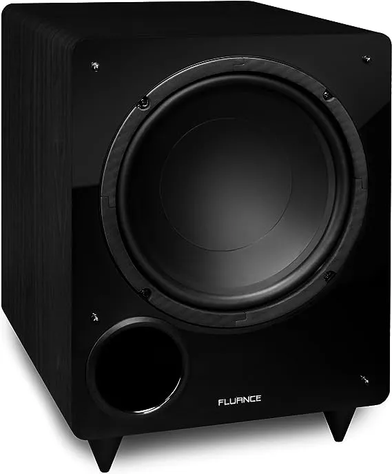 Fluance DB10 10-inch Low Frequency Front Firing Powered Subwoofer Home Theater