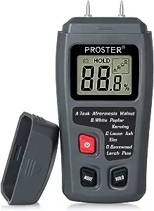 Proster Digital Wood Moisture Meter - Handheld Moisture Tester, Moisture Detector for Firewood Paper