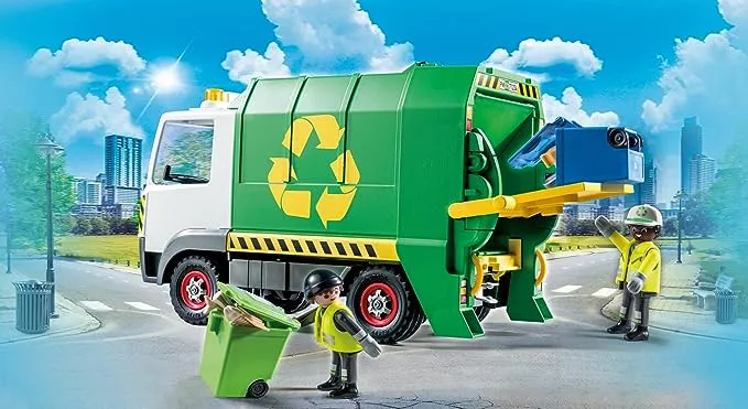 Playmobil City Life Set 71234 Recycling Τruck Bins Fire Extinguisher NEW BOXED