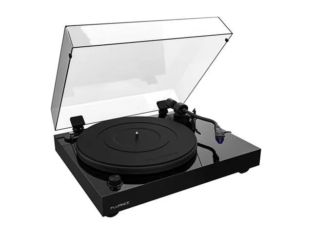 Fluance RT84 Reference High Fidelity Vinyl Turntable Record Player with Ortofon 2M Blue Cartridge, Speed Control Motor, High Mass MDF Wood Plinth, Vibration Isolation Feet - Piano Black