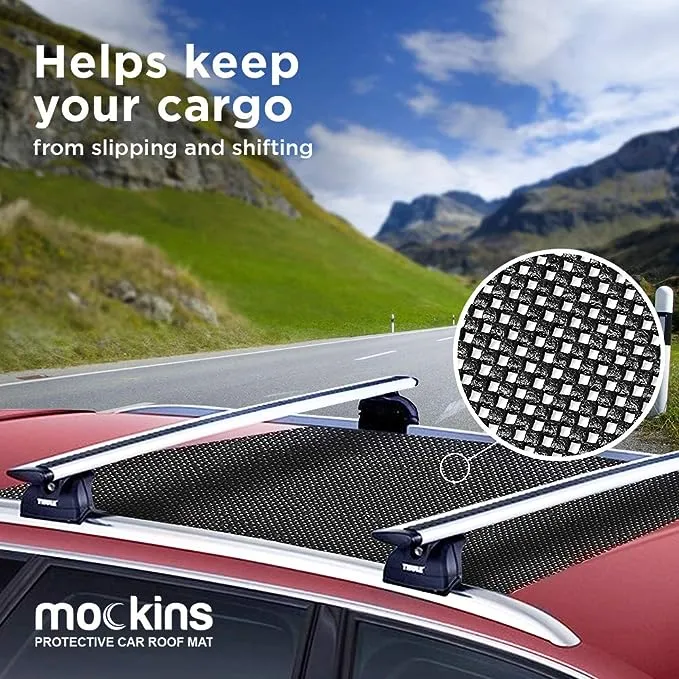 Mockins 60" X 40" Protective Car Roof Mat for Any Car Roof Storage Cargo Bags with A Strong Grip and Extra Cushioning The Car Roof Pad Can Be Used On Your Car and SUV Or Truck