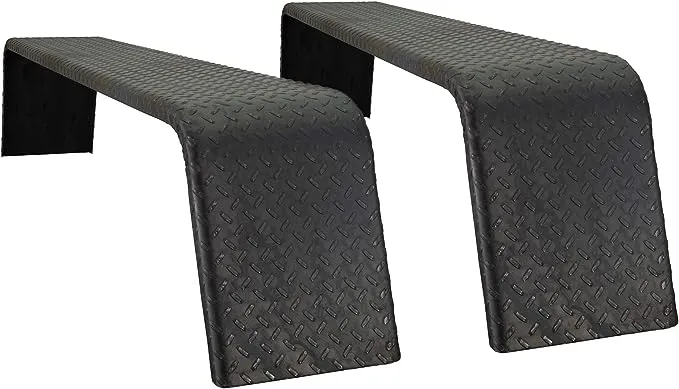 RecPro Steel 14 Gauge Diamond Tread Plate Tandem Axle Trailer Fenders 10" x 72" x 13" | 2 Fenders | Made in USA