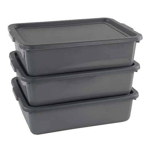 Nicesh 3-Pack 13 L Plastic Commercial Bus Tub