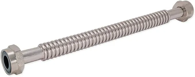 24" X 1" FIP Heavy Duty Durable Stainless Steel Corrugated Water Flex Connector W/Extra Thick Washers/Ideal for Water Heater and Water Softener