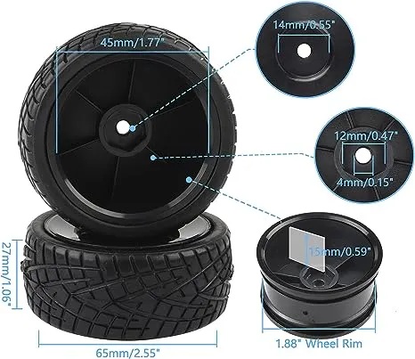 Rowiz RC Tires 1:10 12mm Hub Wheel Rims Concentric for 1/10 Scale Off-Road