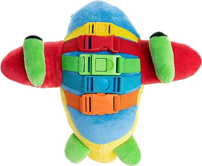 Buckle Toys - Bolt Airplane - Identify Shapes and Colors - Develop Fine Motor Skills - Storage for Small Items - Airplane Travel Essentials for Kids