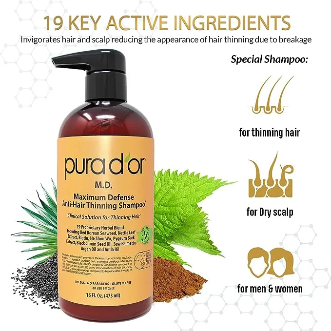 Pura D'or MD Anti-Hair Thinning Shampoo