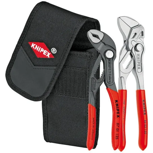 Knipex Tools 00 20 72 V01 Mini Pliers in Belt Pouch, Red, 2-Piece 