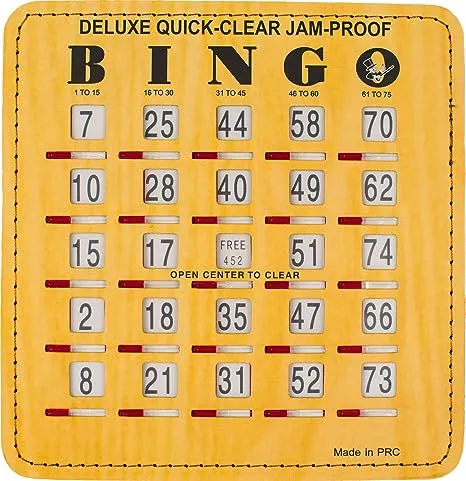 MR CHIPS 6.5" x 6.4" Jam-Proof Quick-Clear Deluxe Fingertip Slide Bingo Cards with Sliding Windows - 100 Pack in Woodgrain Style