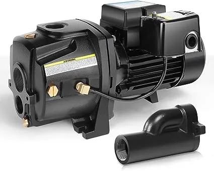 Acquaer 1/2HP Shallow/Deep Well Jet Pump, Cast Iron Convertible Pump with Ejector Kit, Well Depth Up to 25ft or 90ft, 115V/230V Dual Voltage, Automatic Pressure Switch