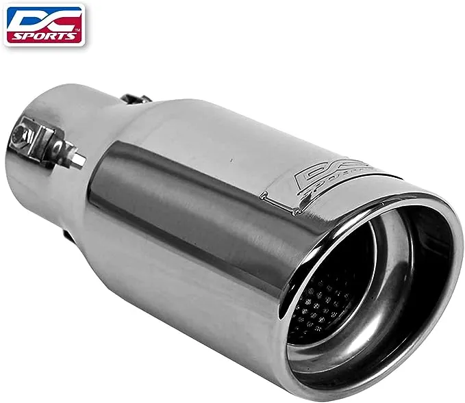 DC Sport Polished Stainless Universal Bolt On Exhaust Slant Cut Tip 2.25" Inlet 3.75" Outlet