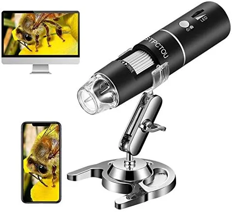 Wireless Digital Microscope 50X-1000X 1080P Handheld Portable Mini WiFi USB Microscope Camera with 8 LED Lights for iPhone/iPad/Smartphone/Tablet/PC