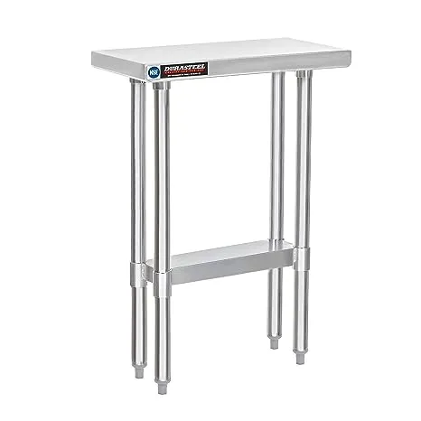 DuraSteel 24x24 Inch Stainless Steel Table - Metal Table with Adjustable Shelf - NSF Certified Work Table - Cooking & Laundry Prep Table for Kitchen, Restaurant, Home, Commercial Use