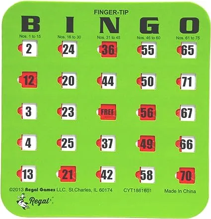 Regal Shutter Slide Bingo Cards