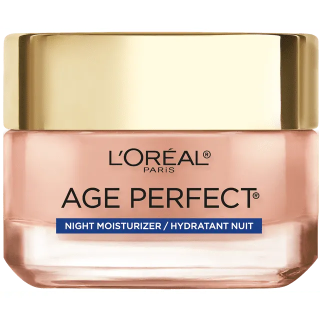 L'Oreal Paris Age Perfect Rosy Tone Anti-Aging Cooling Night Moisturizer, Reactivate Rosy Radiance and Firm Skin, 1.7 oz