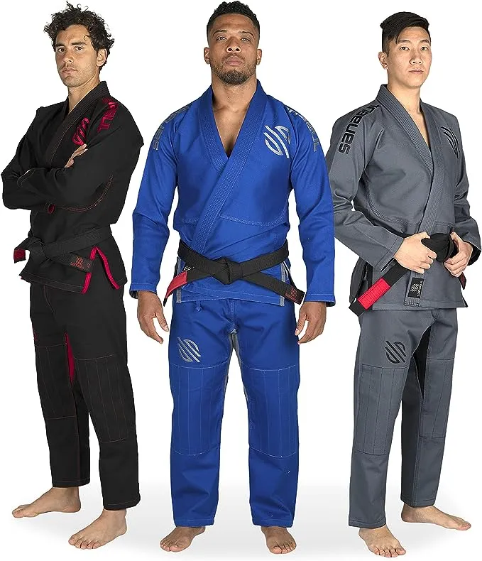 Sanabul Essential BJJ Gi for Men | Brazilian Jiu Jitsu Gi | Lightweight Preshrunk Fabric | Superior Sizing Guide