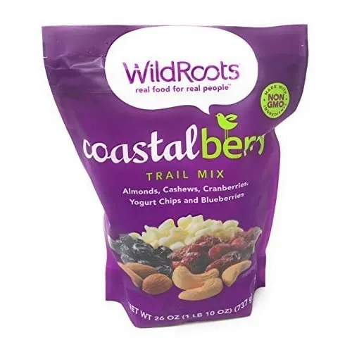 Wild Roots 100% Natural Trail Mix Coastal Berry Blend Speciial 2 PackK (26 oz Each)