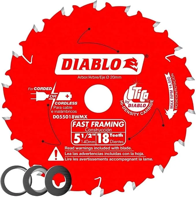 Diablo 5-1/2 in. x 18 Tooth Fast Framing Saw Blade