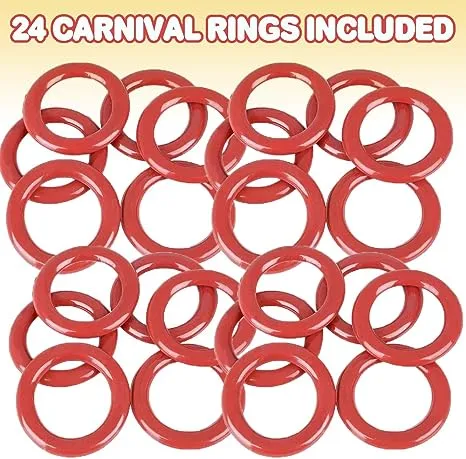 Wettarn Carnival Bottle Toss Game Ring Toss Bottle Carnival Games, Include a Circus Ticket Box 6 Plastic Bottles and 6 Throw Rings for Carnival Party Backyard Beach Summer Outdoor Activities