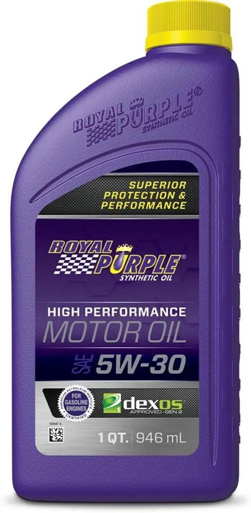 Royal Purple 51530 API-Licensed SAE 5W-30 High Performance Synthetic Motor Oil - 5 Quart.