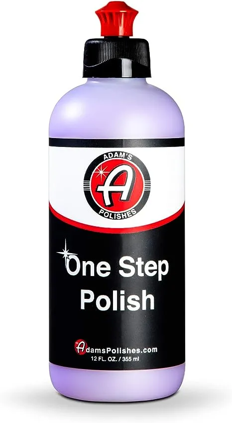 Adam's Polishes One Step Polish 12oz - Safe for Clear Coat, Single Stage, or Lacquer Paint - Increased Cut & Finishing, Body Shop Safe - Easy Application and Removal, Excellent Shine