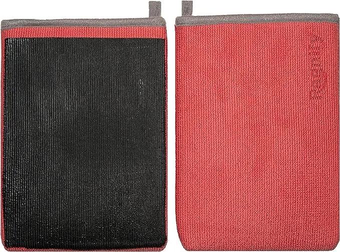 Pack of 2 Clay Mitt Auto Detailing Medium Grade Clay Bar Alternative Mitt for Flawless Removal of Surface Bonded Micro Contaminant (Red)