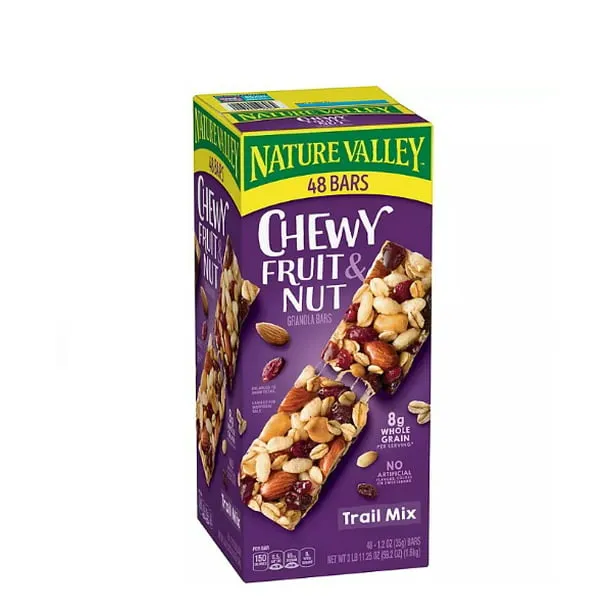 Nature Valley Chewy Fruit and Nut Granola Bars, Trail Mix, 1.2 oz, 48 ct