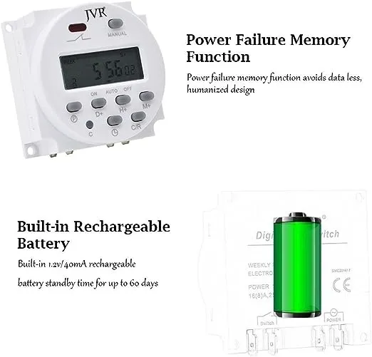 12V Timer Switch - Programmable, DC/AC/Solar Battery Powered | 12 Volt Timer Relay